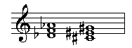 D flat and C sharp major triads